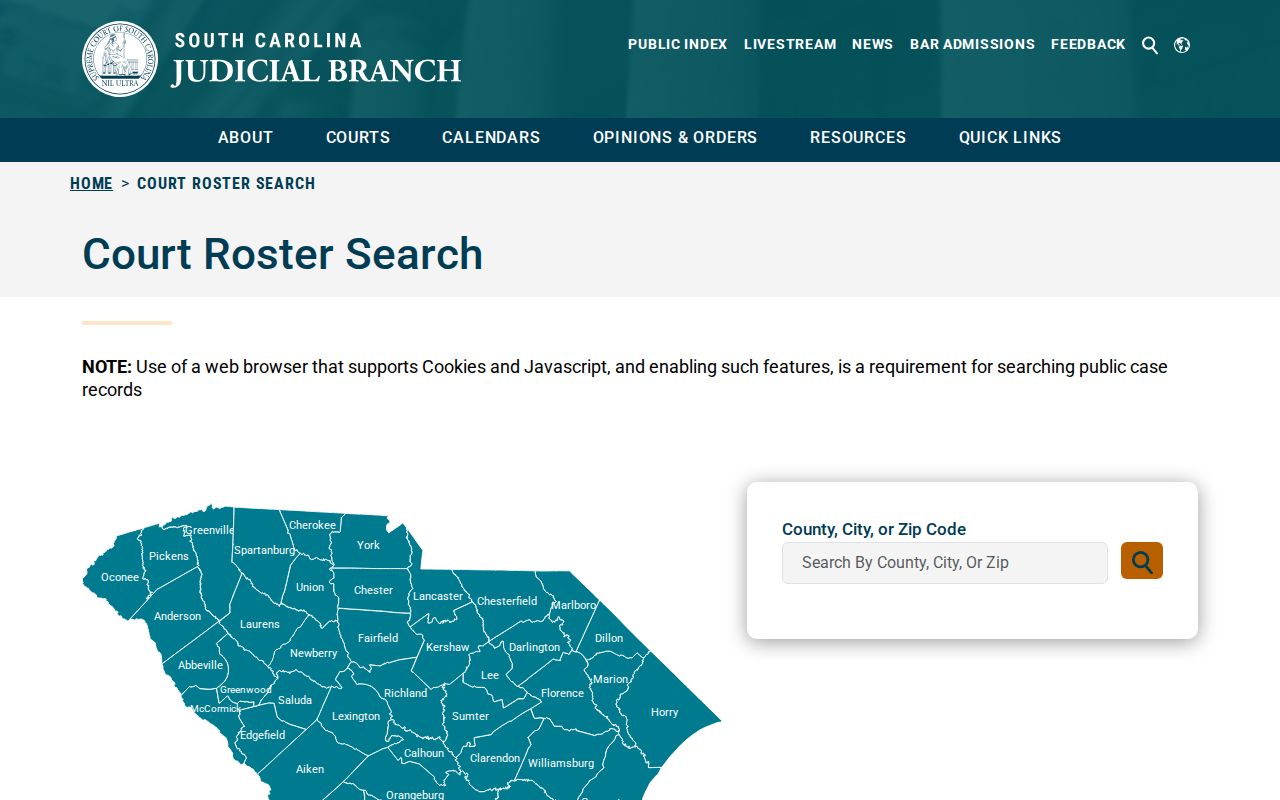 Hampton County warrant records: South Carolina court roster search