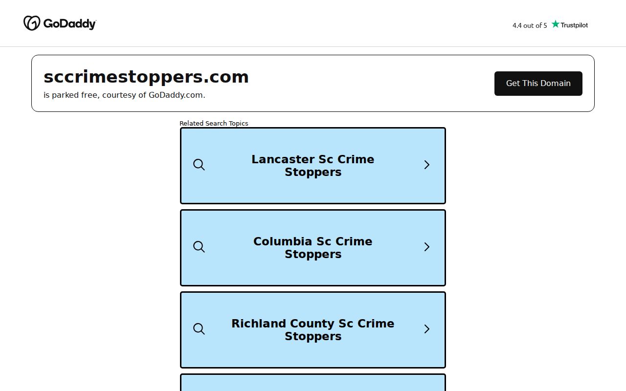 Hampton County historical warrant tip program listing on the South Carolina Crime Stoppers map